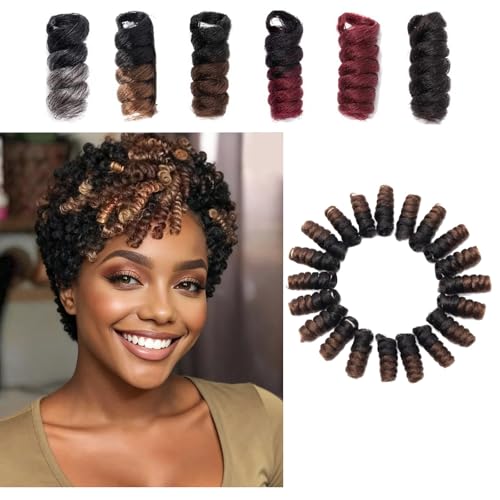 S-noilite 10 Inch Jamaican Bounce Curls Crochet Braids - 3 Pack Light Brown