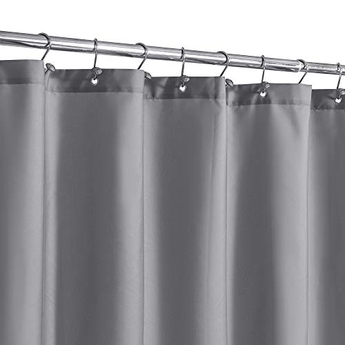 N&Y HOME Gray Fabric Shower Curtain Liner 36x72 Inches - Hotel Quality, Waterproof & Washable