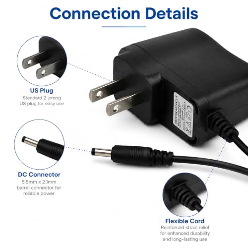 Beavorty 9V 1A Power Charger Adapter for Electric Nail Drill Machines