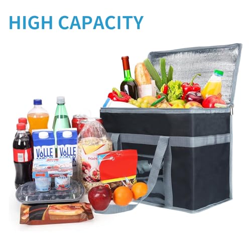 Large Foldable Cooler Bag - Durable Thermal Tote for Food Delivery & Camping