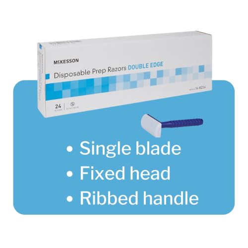 McKesson Disposable Prep Razors, Single Blade Stainless Steel, 24 Count