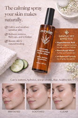 evryday Hypochlorous Acid Spray - 8oz Facial Mist for Acne & Piercing Care