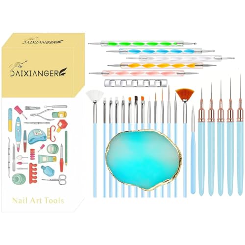 27-Piece Nail Art Brush & Dotting Tool Kit with Palette