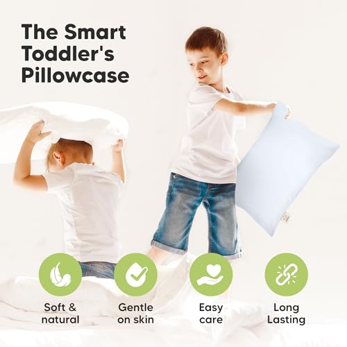 KeaBabies Organic Cotton Toddler Pillowcase 13x18 - Baby Blue