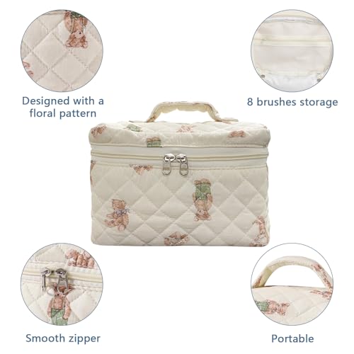 Gosect Large Floral Makeup Bag 018Bear - Travel Organizer