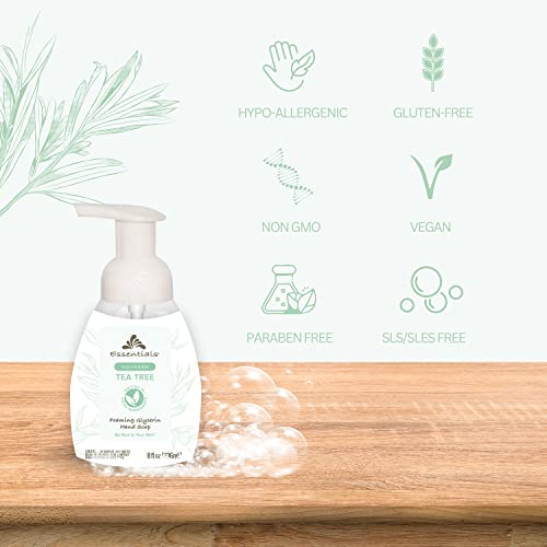 Essentials Glycerin Foaming Hand Soap with Tea Tree - 8 fl oz, Pack of 2