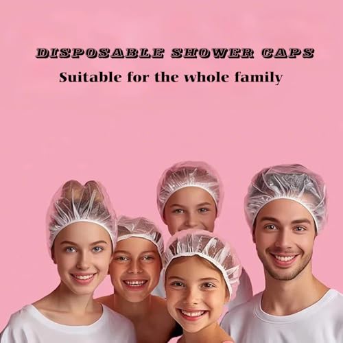200PCS Reusable Disposable Shower Caps - Waterproof Hair Covers