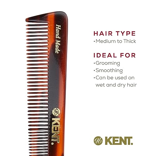 Kent 4T 6 Inch Double Tooth Comb - Fine and Wide Tooth Grooming Comb