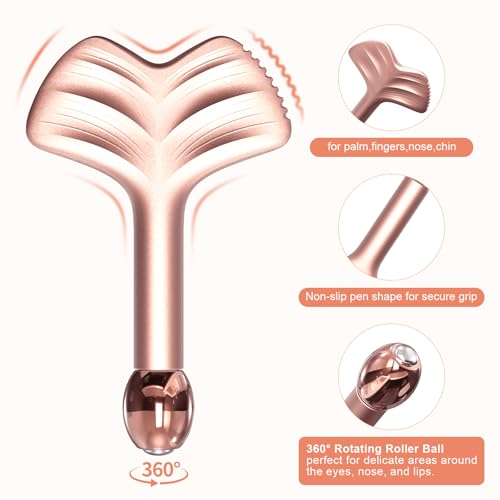 HAZUU Stainless Steel Gua Sha & Face Roller Set Leaf Shape - Anti-Aging Facial Massage Tools