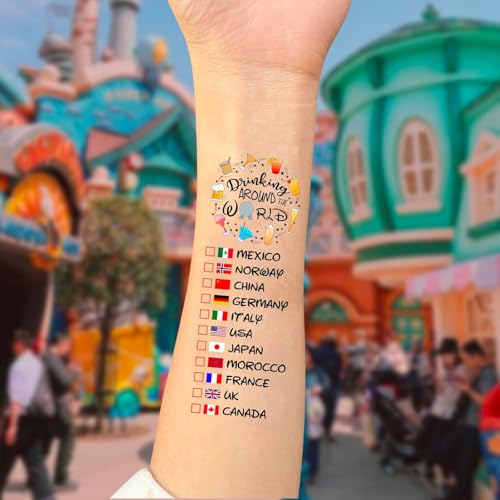 Drinking Around the World Temporary Tattoos - Pack of 2