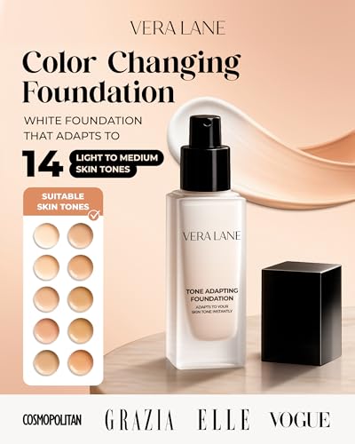 Vera Lane Color-Changing Foundation for Mature Skin, Lightweight Formula