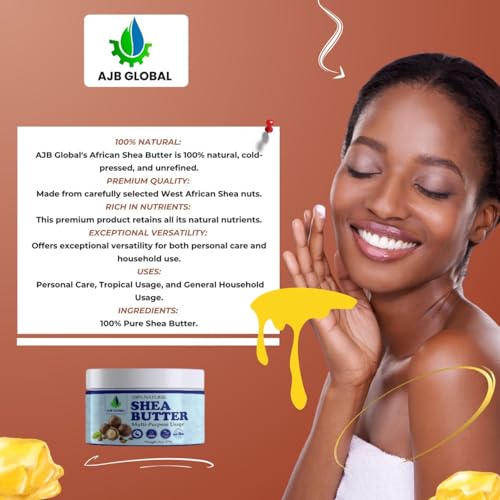 100% Pure Unrefined African Shea Butter - Natural Moisturizer for Skin & Hair, 8 oz