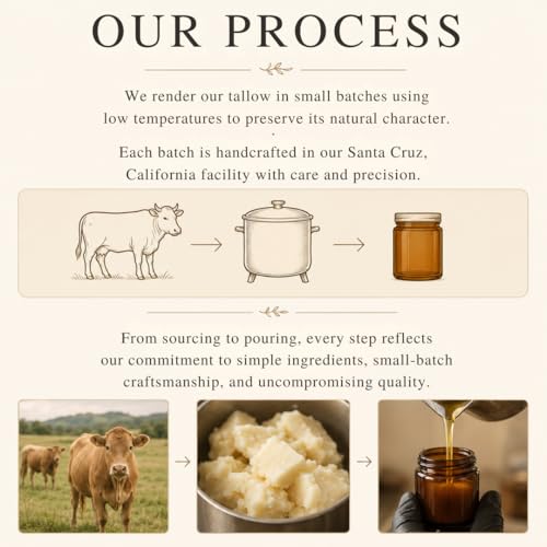 Untamed Organics Beef Tallow Balm - 100% Grass-Fed Moisturizer for Dry Skin - 2 oz