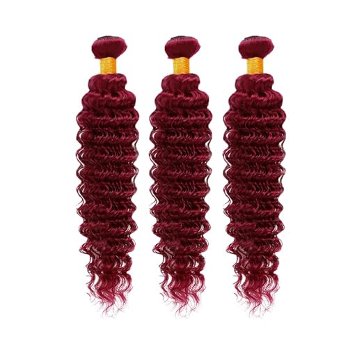 Luxvogue Burgundy 99J Deep Wave Human Hair Bundles - 100% Brazilian Virgin