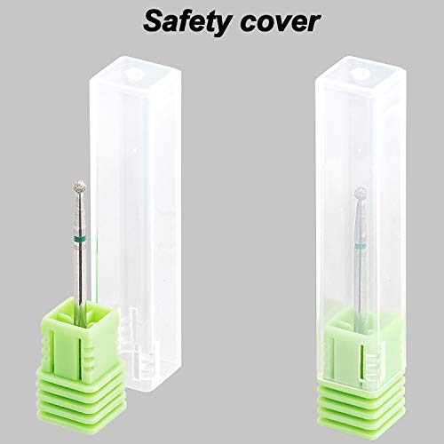 OIIKI 3Pcs Diamond Nail Drill Bits Set - Ball & Needle Shaped Carbide Bits for Cuticle Cleaning, 3/32 Shank (Blue/Green)