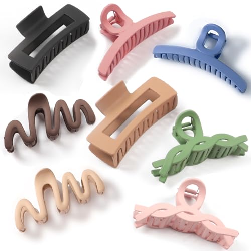 Large Matte Non-Slip Hair Clips for Women - 8 Pack, Stylish & Gentle for All Hair Types