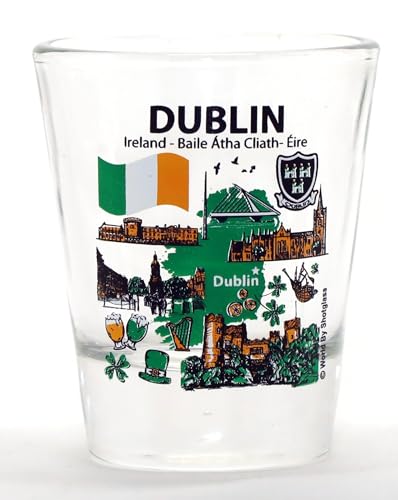 Dublin Ireland Souvenir Shot Glass - Rare Collectible 2.25" Tall