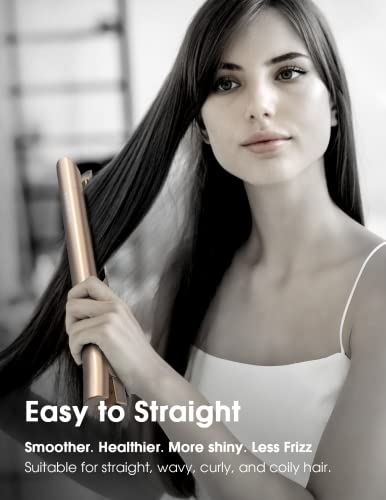 ANGENIL 2-in-1 Nano Titanium Flat Iron & Hair Curler, Dual Voltage