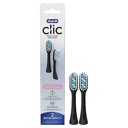Oral-B Clic Sensitive Clean Replacement Brush Heads, Black, 6 Count