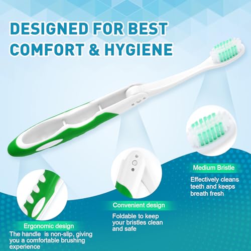 Navona 20 Pack Travel Folding Toothbrush Set - Portable Oral Care Kit