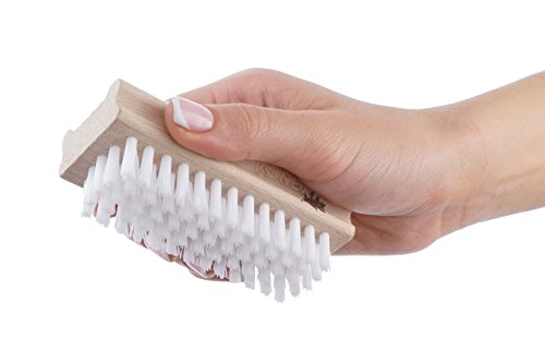 KONEX Non-Slip Wooden Nail Brush - Pack of 2 for Hand Scrubbing