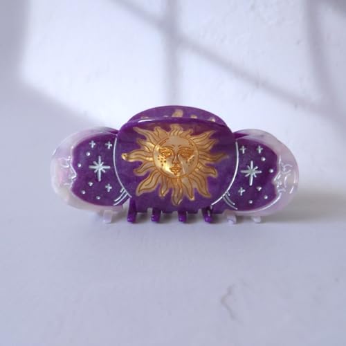 Purple Boho Sun Hair Clip - Stylish Acetate Claw for Women