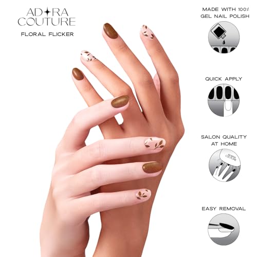 Floral Flicker Semi-Cured Gel Nail Strips Kit with 30 Pieces