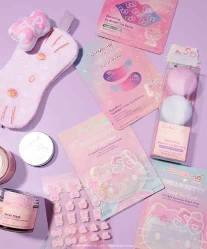 The Crème Shop Hello Kitty Lip Balm Duo - Hydrating Macaron Lip Moisturizer, Limited Edition, 50th Anniversary, Cool Mint & Acai Berry