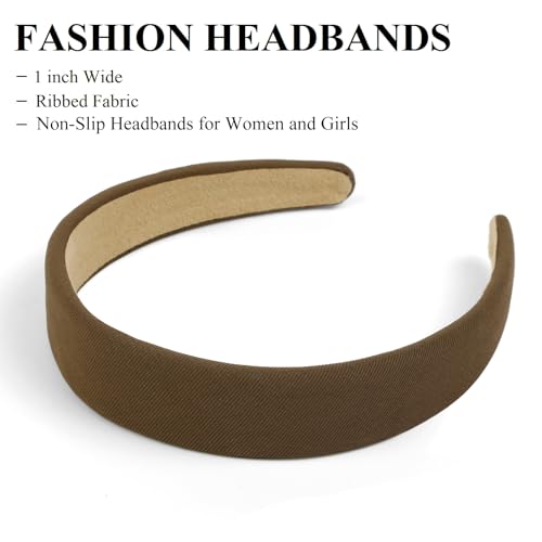 Non-Slip Women's Headbands - 1 Inch Wide Stylish Hair Accessories (4PCS)