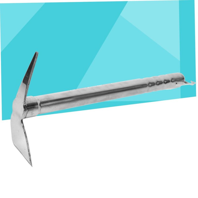 POPETPOP Stainless Steel Garden Hoe 15.35 Inch Lightweight Double Use Pickaxe and Hoe Tool for Yard Planting Weeding and Soil Turning