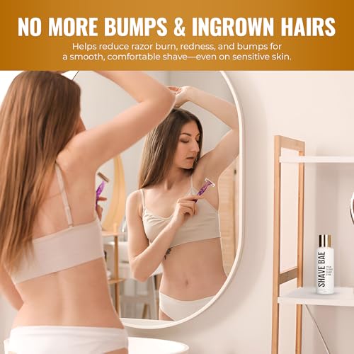 All-Natural Shave Oil ? No Razor Burn or Bumps - Get a Silky Smooth Shave - Plant-Based, Nontoxic Shaving Oil Perfect for Bikini Body Beard | Made in USA, 4 Fl Oz