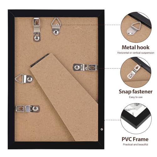 Fixwal 4x6 Black Picture Frame Set of 6 - Shatterproof & Lightweight