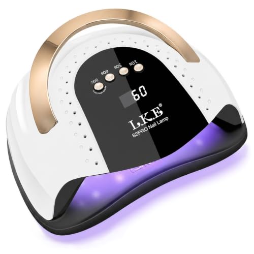 LKE 268W UV LED Nail Lamp - White Nail Dryer with 4 Timers & Automatic Sensor