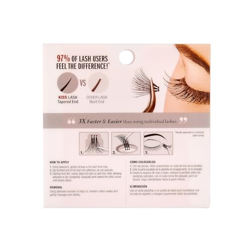 KISS Looks So Natural Medium Cluster Lashes Pack of 30 - Short & Medium Length, Reusable, Easy to Apply