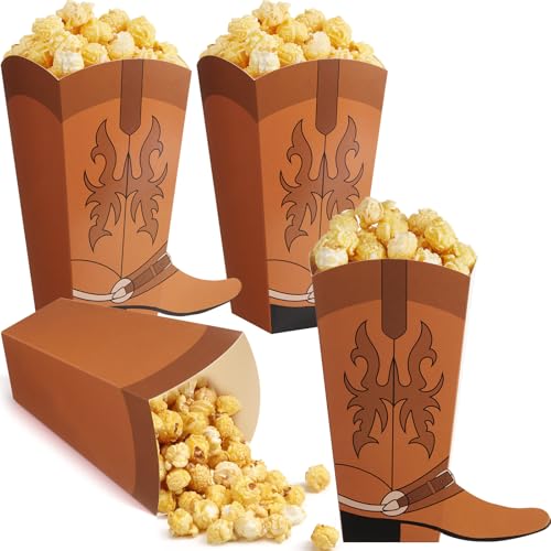 24 Cowboy Boot Popcorn Boxes for Western Party Favors