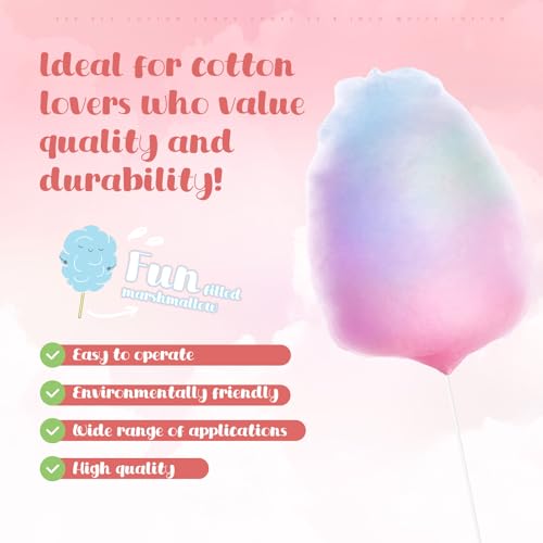 Honeydak 100 Pcs Cotton Candy Cones - 13.8 Inch Food-Grade Paper for Parties