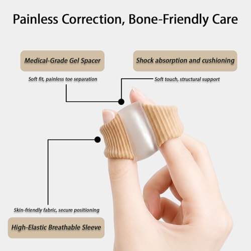 NUGRXIS L Breathable Gel Bunion Corrector Toe Separators 2 Pack for Adults