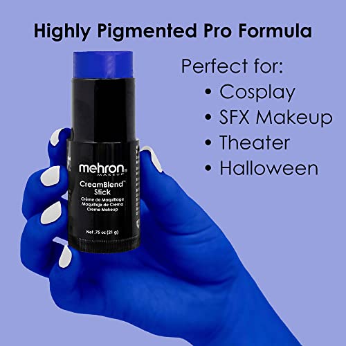 Mehron CreamBlend Stick Blue - Cream Face & Body Paint 0.75 oz