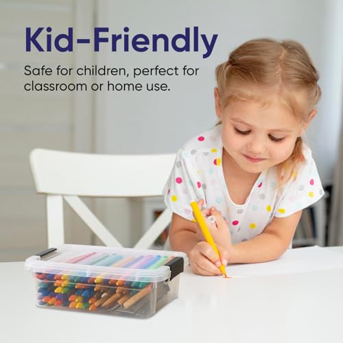 Superio Mini Plastic Storage Bin - 2 Pack Crayon Box Organizer