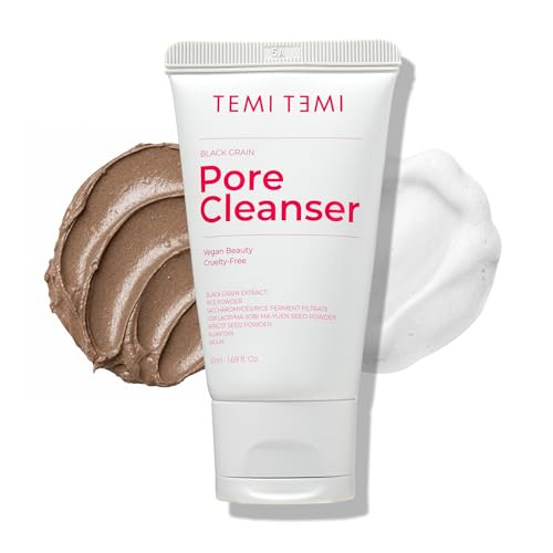 TEMI TEMI Black Grain Pore Cleanser 1 Fl Oz - Gentle Facial Scrub & Mask, Vegan Beauty
