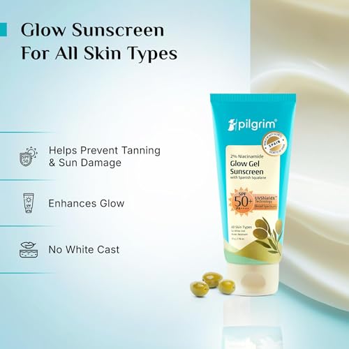 Pilgrim SPF 50+ Niacinamide Gel Sunscreen for Face, 1.76 oz – Non-Greasy, Quick-Absorbing