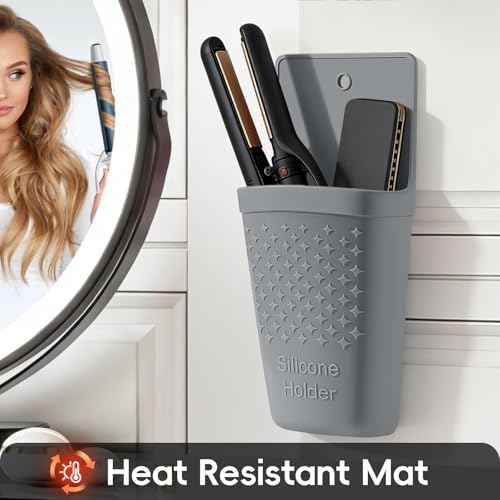 ZAKRA Heat Resistant Silicone Curling Iron Holder - Grey