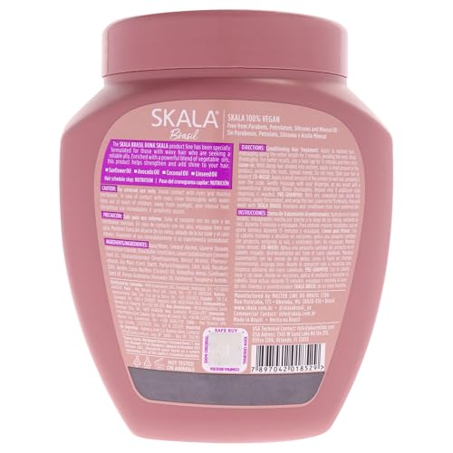SKALA Dona 2-in-1 Treatment & Leave-In Conditioner Pack 35.3oz - Vegan Hair Mask for Smooth & Wavy Hair