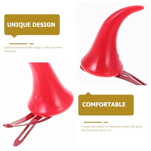 Red Devil Horn Hair Clips - Halloween Cosplay Hair Accessories for Girls & Women