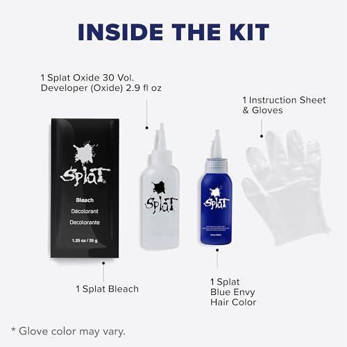 Splat Blue Envy Semi-Permanent Hair Dye Kit with Bleach