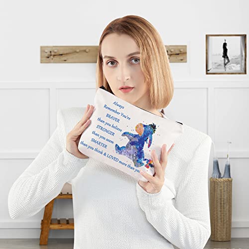 Cartoon Cosmetic Makeup Bag - Inspirational Quote Zipper Pouch for Women