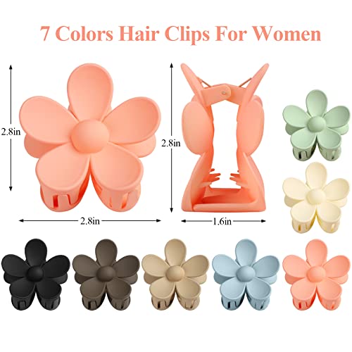 7-Pack Flower Claw Clips for Thick Hair - Non-Slip, Stylish & Durable
