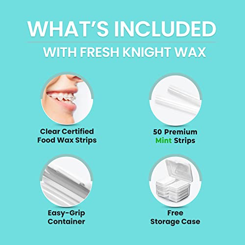 Fresh Knight Orthodontic Wax Strips - 50 Premium Mint Strips
