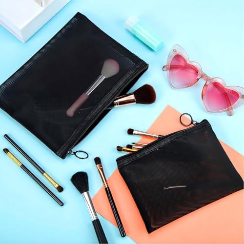 Boao Black 6 Mesh Zipper Travel Pouches Set