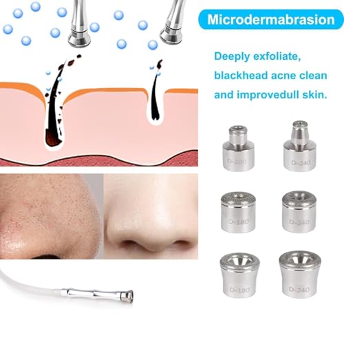 Diamond Microdermabrasion Kit with 6 Tips for Facial Skin Exfoliation